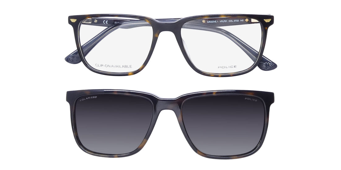 Police Vplf01 Groove 1 Clip-On Eyeglasses by ModaFrames
