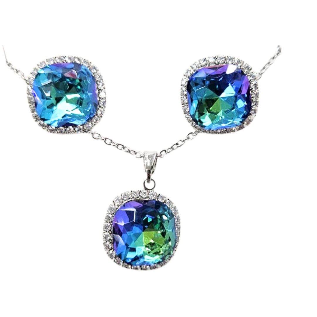 Floral &amp; Gemstone Necklace and Earrings Set – Multiple Styles by Farmacias Savia