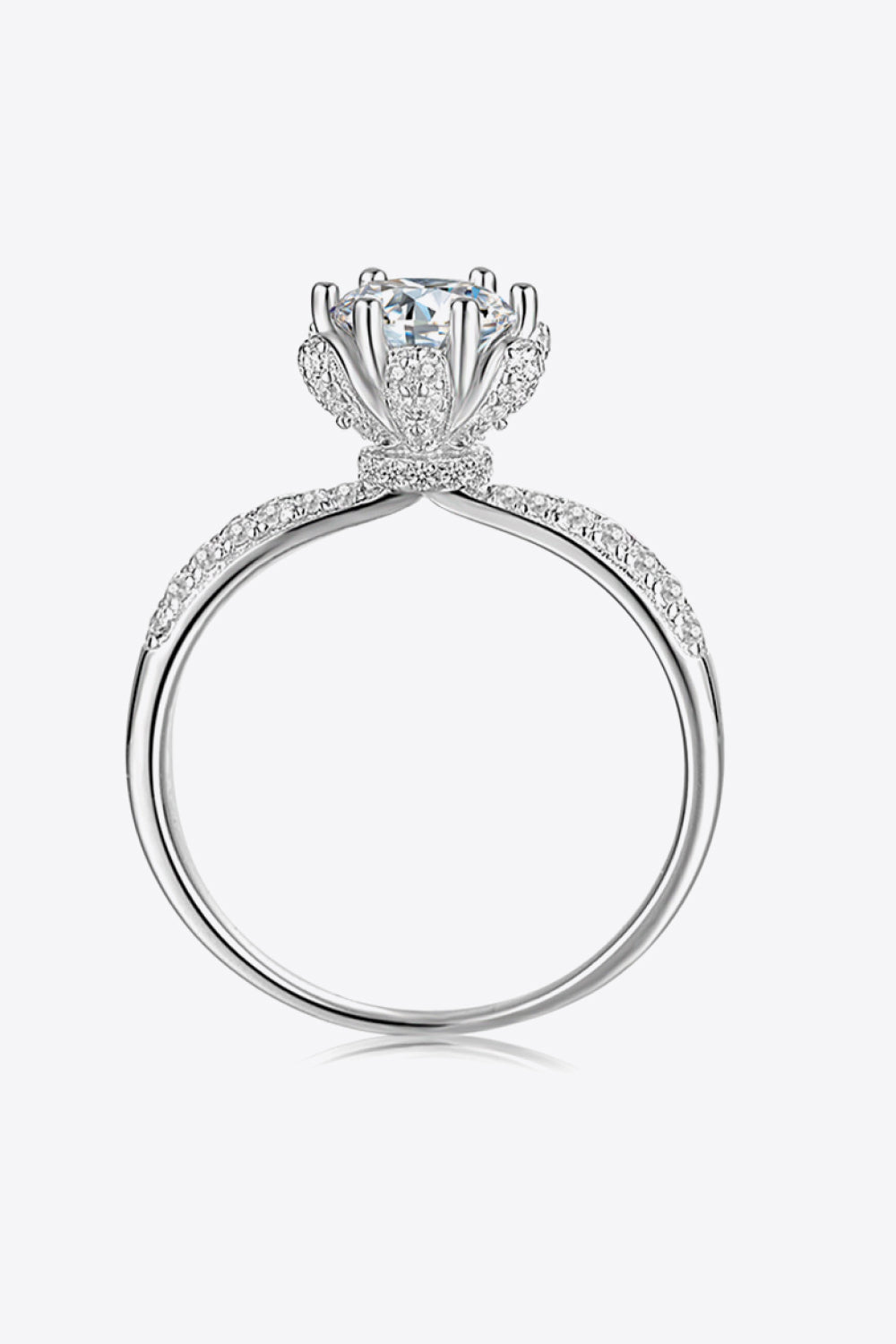 1 Carat Round Brilliant Round Cut Sparkala™ 6-Prong Ring (Platinum Over Pure Sterling Silver) by Sparkala