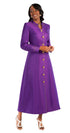 Plus Size Satin Cassock Robe with Rhinestone Button Front - 4445W by Tally Taylor