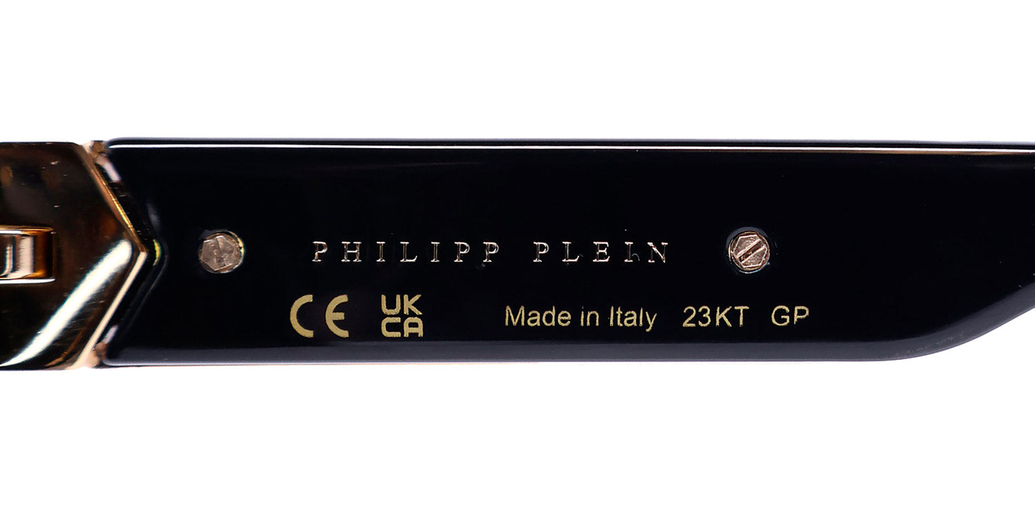 Philipp Plein Spp080 Plein Badge 23kt Gp Sunglasses by ModaFrames