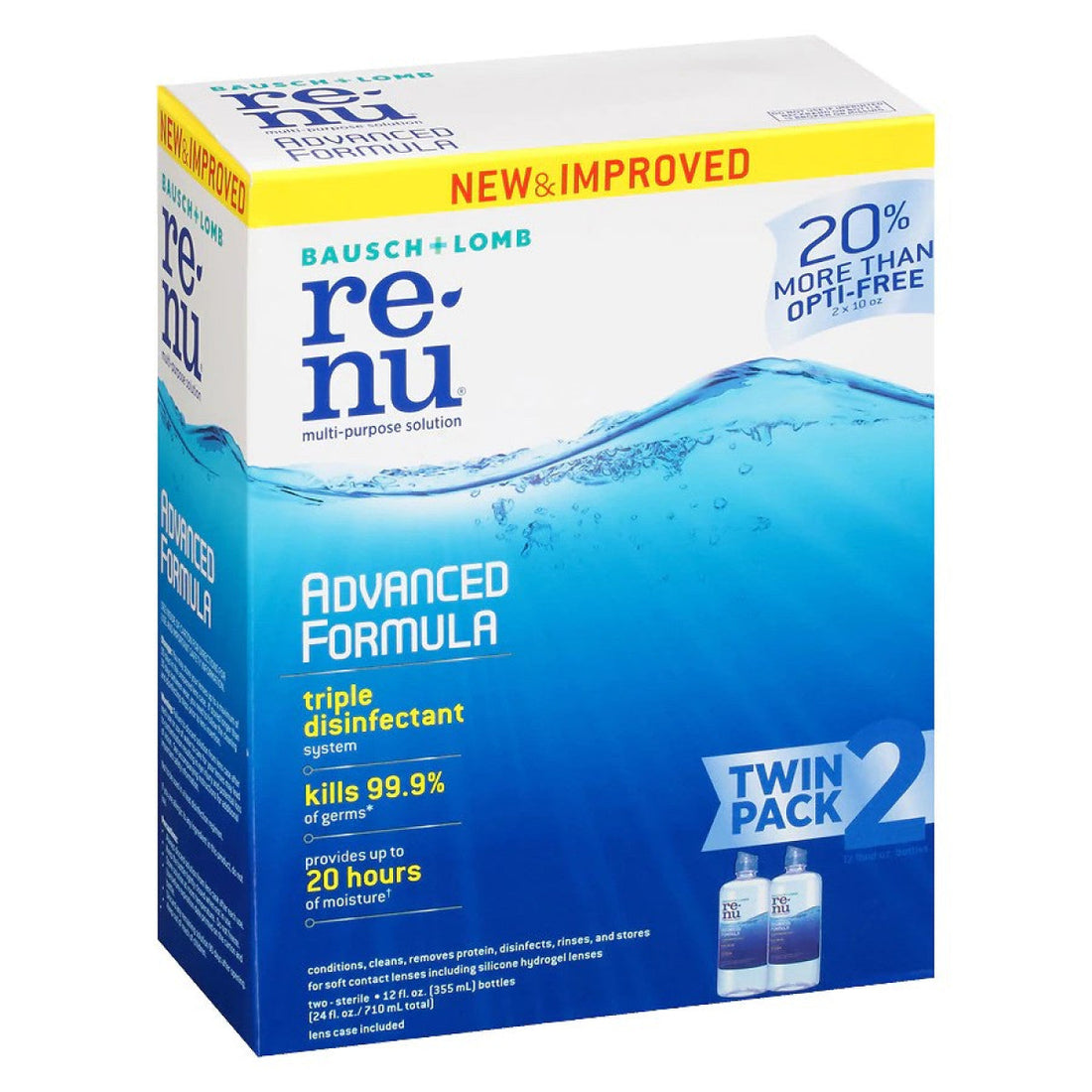 Bausch &amp; Lomb Re Nu Multi Purpose Solution, Advanced Formula, Twin Pack by Pasteur Pharmacy
