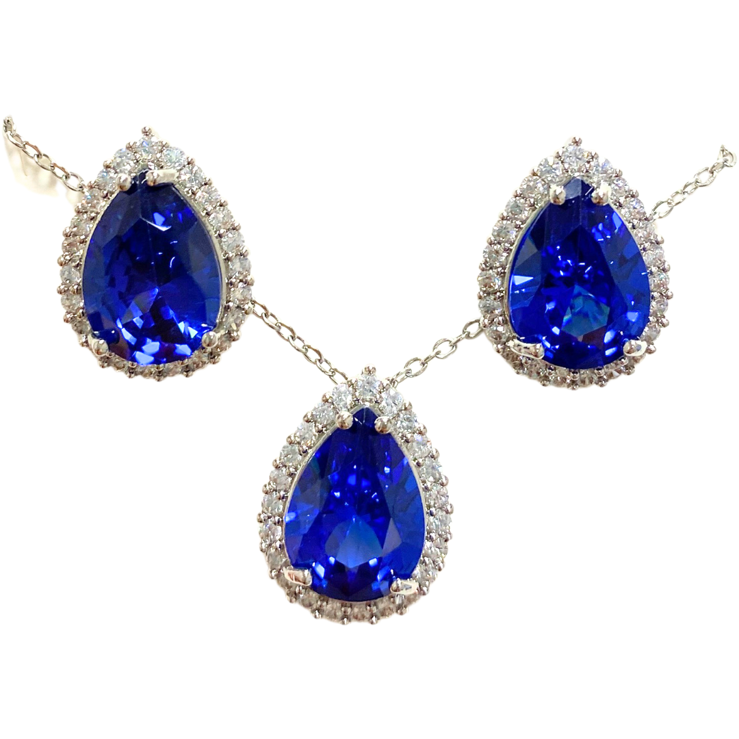 Floral &amp; Gemstone Necklace and Earrings Set – Multiple Styles by Farmacias Savia