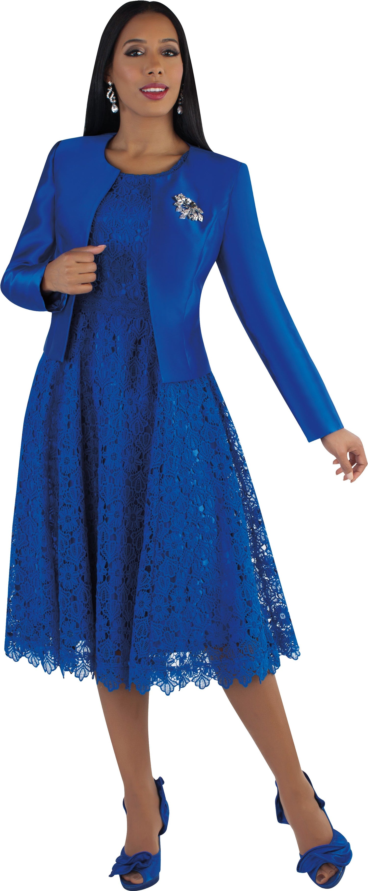 Lace Church Dress with Satin Jacket Set- 4529 by Tally Taylor