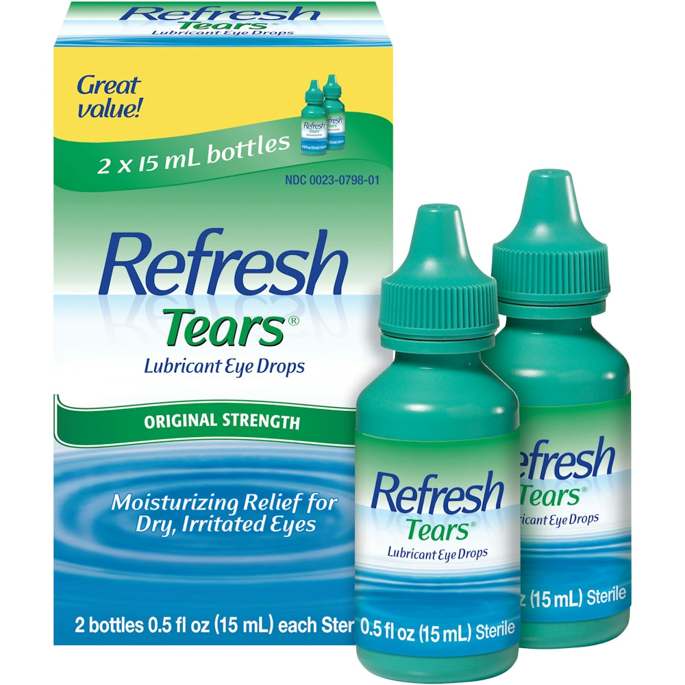 Refresh Tears Moisturizing Relief Lubricant Eye Drops 2- 0.5 Fl Oz Bottles by Pasteur Pharmacy