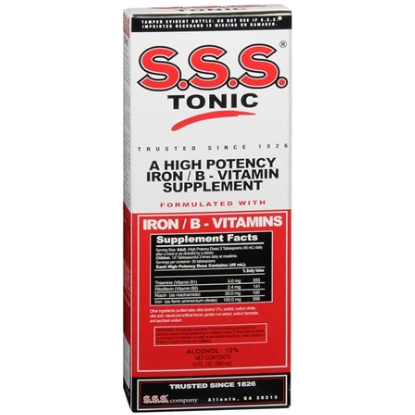 SSS Tonic High Potency Iron/B Vitamin Supplement 10 Oz by Pasteur Pharmacy