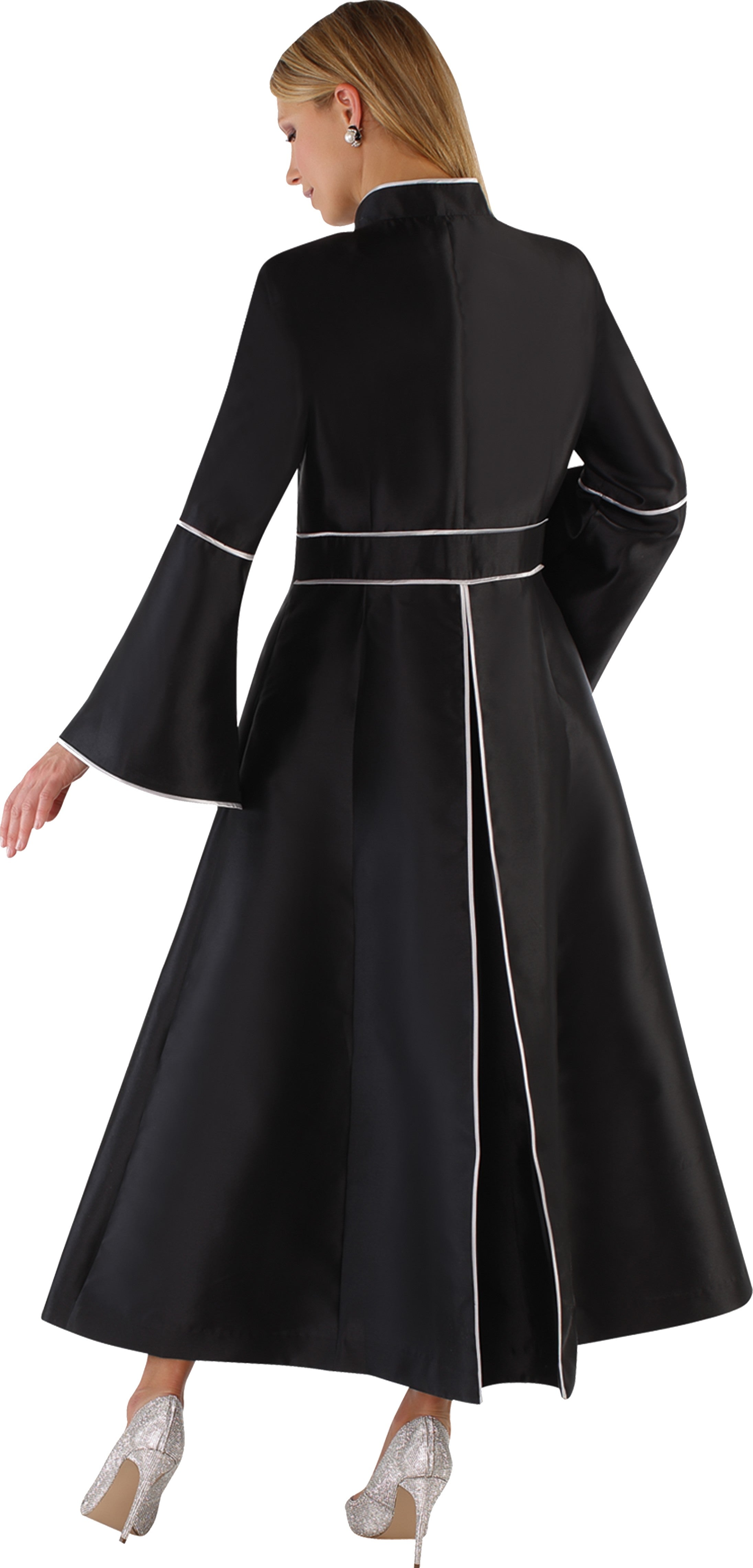 Elegant Plus Size One-Piece Cassock Robe with Rhinestone Trim- 4731W by Tally Taylor
