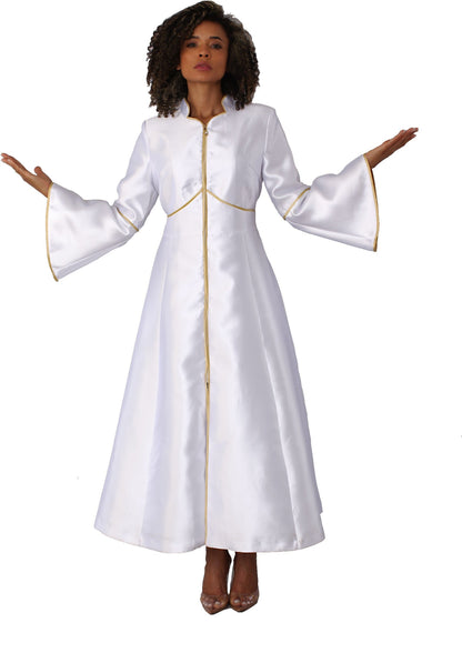 Elegant Plus Size One-Piece Cassock Robe with Rhinestone Trim- 4731W by Tally Taylor