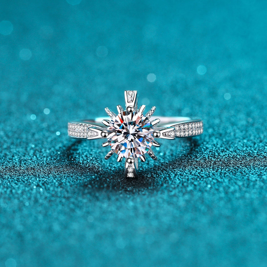 1 Carat Brilliant Round Cut Sparkala™ Pure Sterling Silver Ring by Sparkala