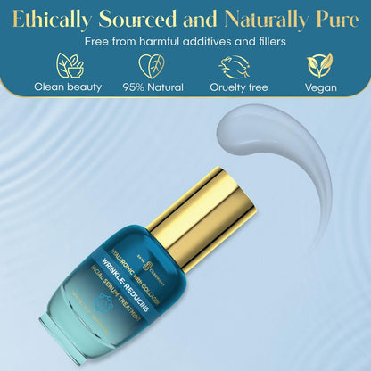 Hyaluronic Acid &amp; Collagen Wrinkle Reducing Serum - Deep Hydration, Plumps &amp; Smooths Skin - Dermatologist Tested, Clean Beauty, Korean Skin Care - 1.69 FL.OZ. by Korean Skin Care