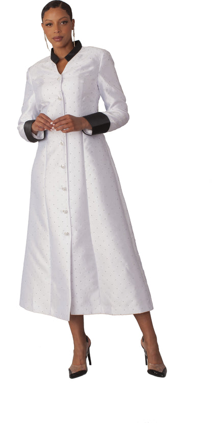 Plus Size Rhinestone Button Preaching Robe with Studded Detailing- 4816W by Tally Taylor