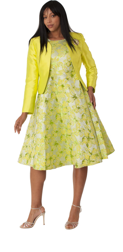 Plus Size Floral Brocade Church Dress with Jacket- 4819W by Tally Taylor