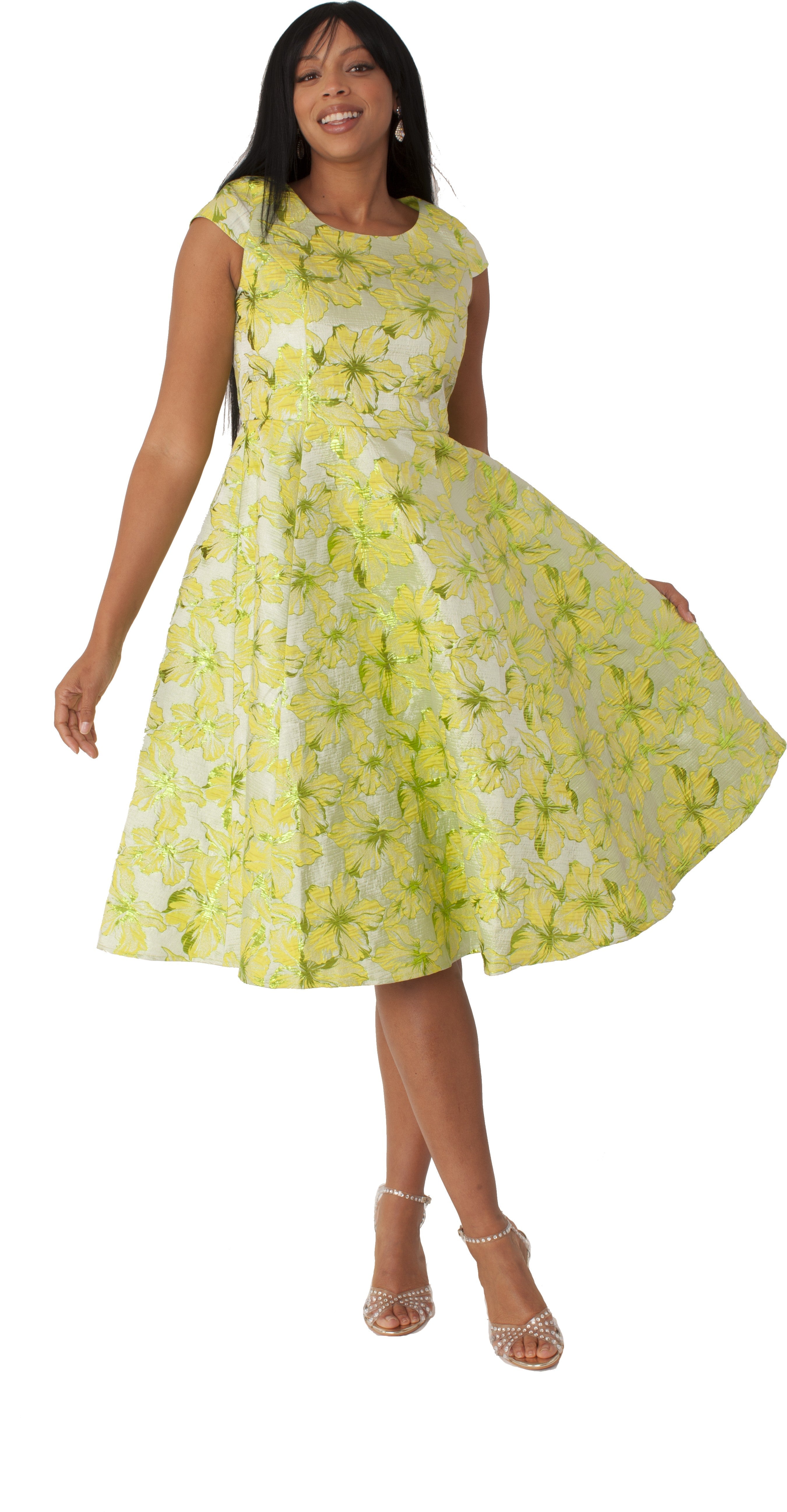 Plus Size Floral Brocade Church Dress with Jacket- 4819W by Tally Taylor