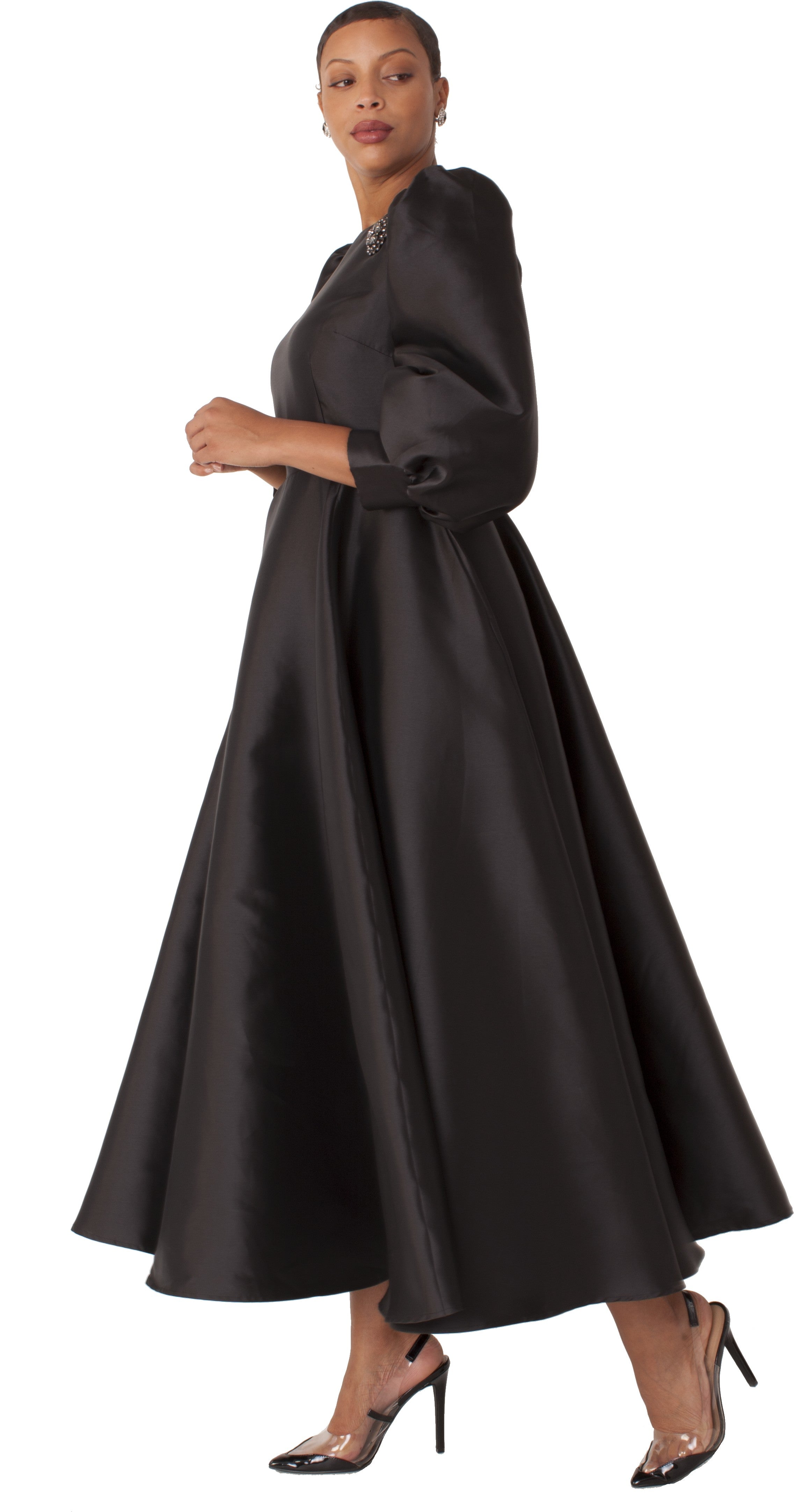 Plus Size Elegant Long Dress with Bishop Sleeves - 4820W by Tally Taylor