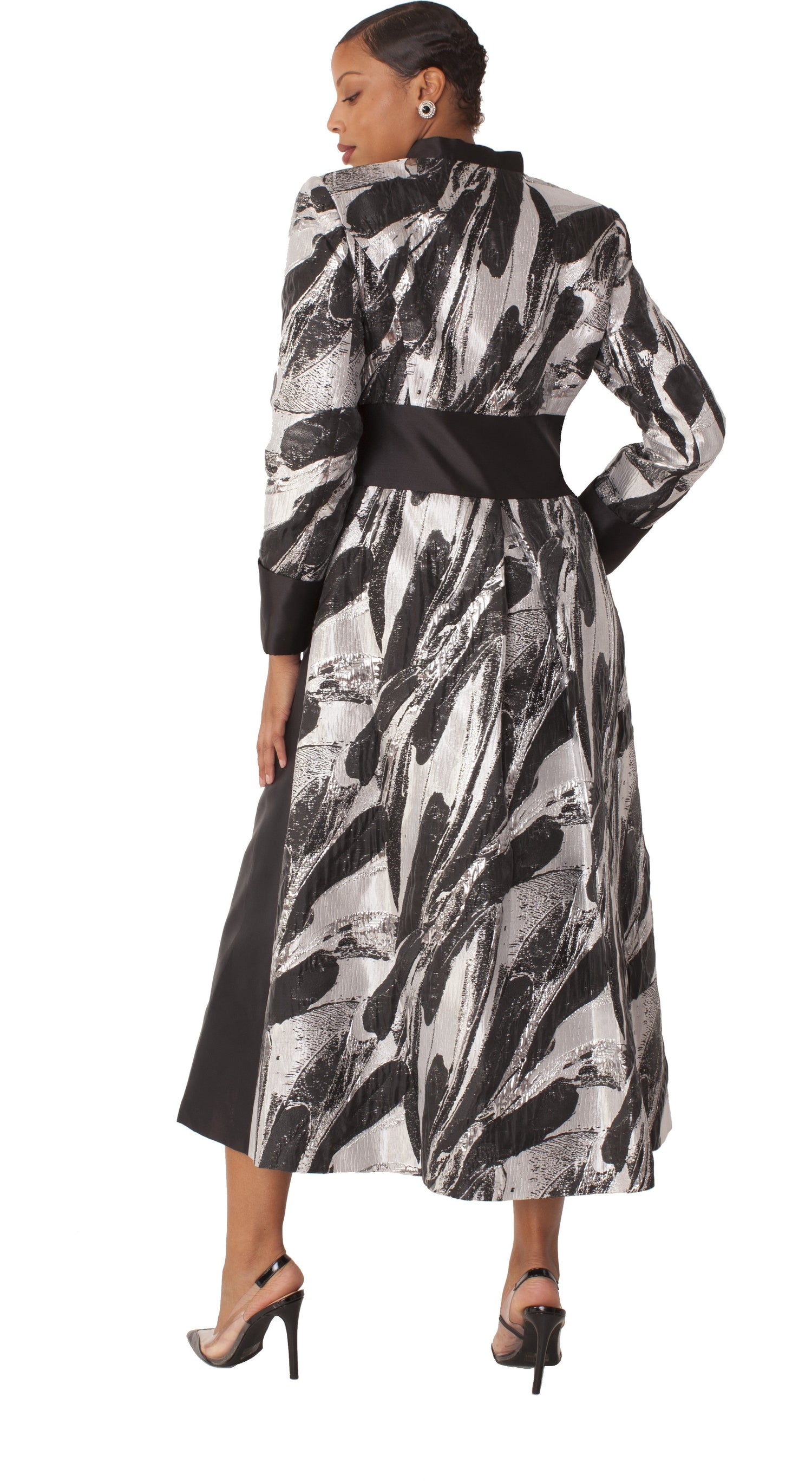 Brocade Clergy Robe with Cross Brooch for Women – 4821 by Tally Taylor