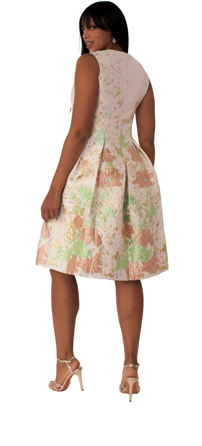 Plus Size Brocade Dress Set with Jacket &amp; Brooch - 4830W by Tally Taylor