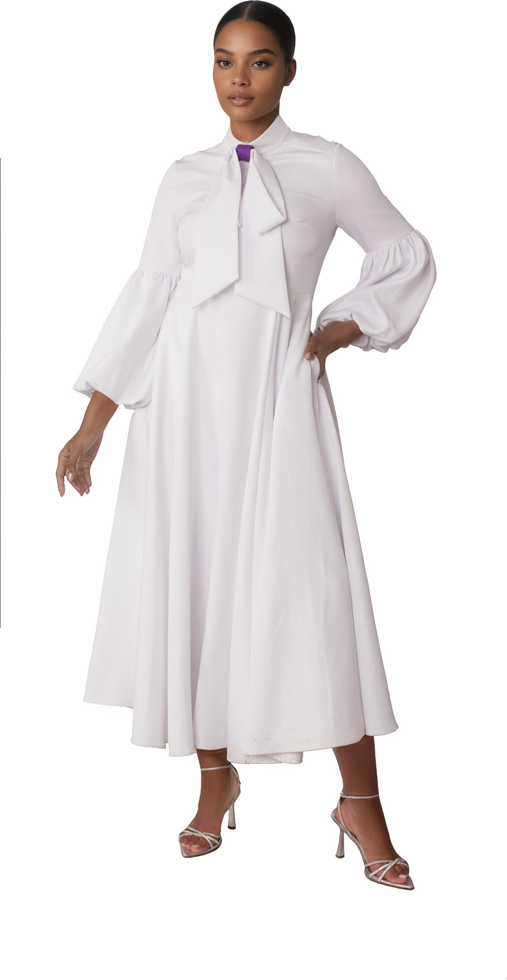 Plus Size Modest Clergy Dress with Bell Sleeves – 4846W by Tally Taylor