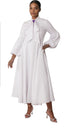 Modest Clergy Dress with Bell Sleeves and Tie Collar – 4846 by Tally Taylor