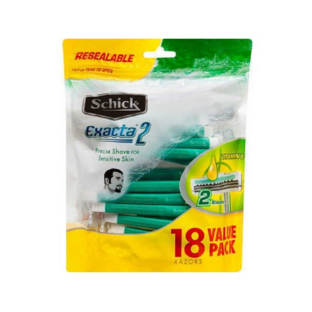 Schick Exacta2 Sensitive Disposable Razors Twin Blade (18ct) by Farmacias Savia