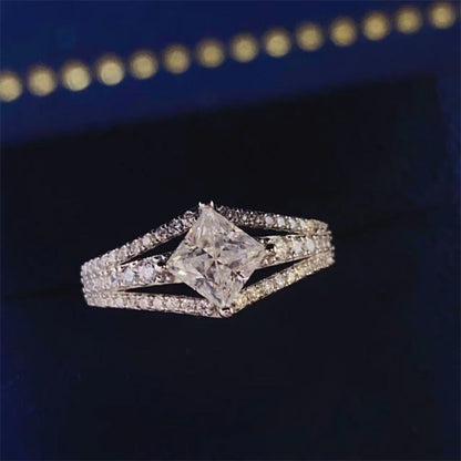 1 Carat Princess-Cut Sparkala™ Platinum Over Pure Sterling Silver Ring by Sparkala