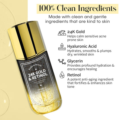 24K Gold &amp; Retinol Firming Serum - Moisturizing, &amp; Protecting - Reduces Dark Spots &amp; Wrinkles - Dermatologist Tested, Korean Skin Care - 1.69 FL.OZ. by Korean Skin Care