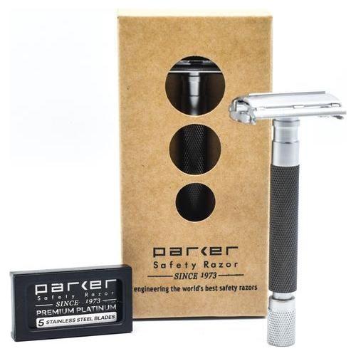 Parker 74R GR Graphite &amp; Satin Chrome Heavyweight Butterfly Open Safety Razor by Pasteur Pharmacy