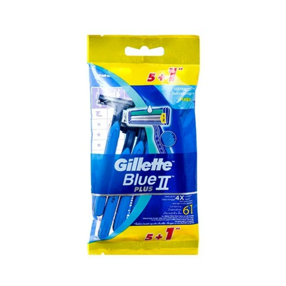 Gillette Blue Plus II Disposable Razors (6 ct) by Farmacias Savia