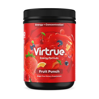 Fruit Punch Pre-Workout Energy Powder + Focus Boost &amp; Hydration | Sugar Free by Virtrue