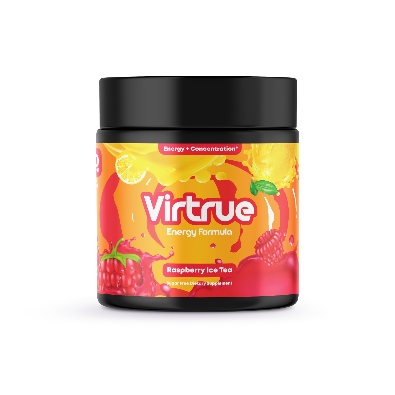 Raspberry Iced Tea Pre-Workout Energy Powder + Focus Boost &amp; Hydration | Sugar Free by Virtrue