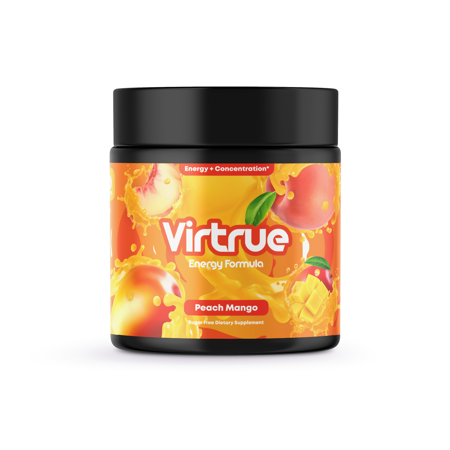 Peach Mango Pre-Workout Energy Powder + Focus Boost &amp; Hydration | Sugar Free by Virtrue