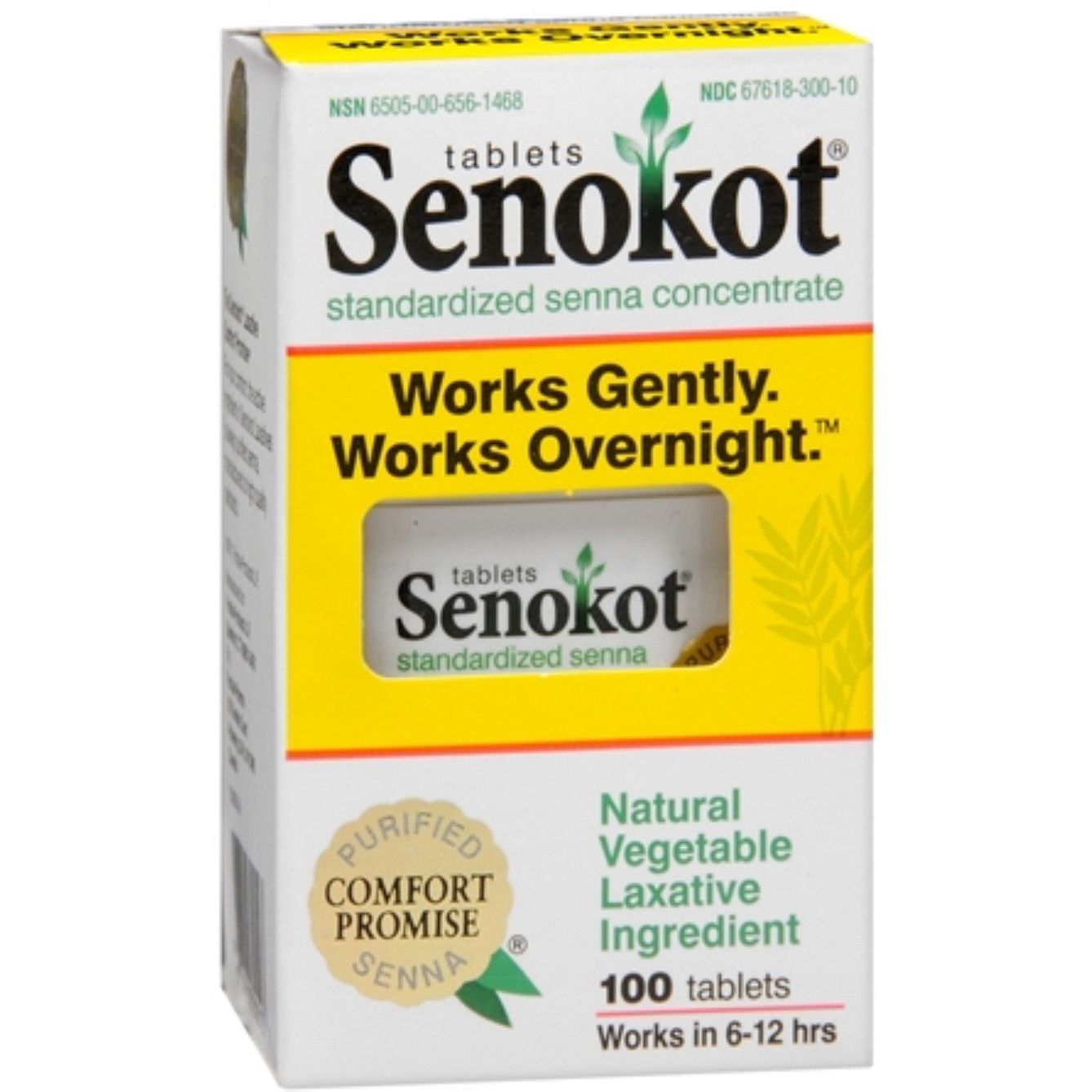 Senokot Regular Strength Tablets Natural Vegetable Laxative Ingredient by Pasteur Pharmacy