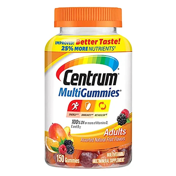 Centrum MultiGummies Gummy Multivitamin For Adults, Multivitamin/Multimineral Supplement With Vitamins D, B And E, Assorted Fruit Flavor by Pasteur Pharmacy
