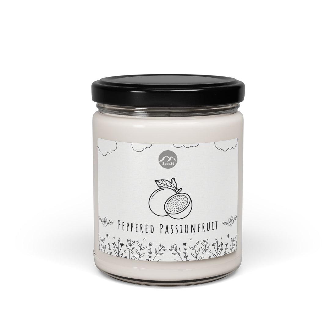 Peppered Passionfruit Scented Soy Candle, Cozy Home Décor, Gift for Birthdays, Relaxation, Aromatherapy, Hand-poured 9oz Candle by Spee24, LLC