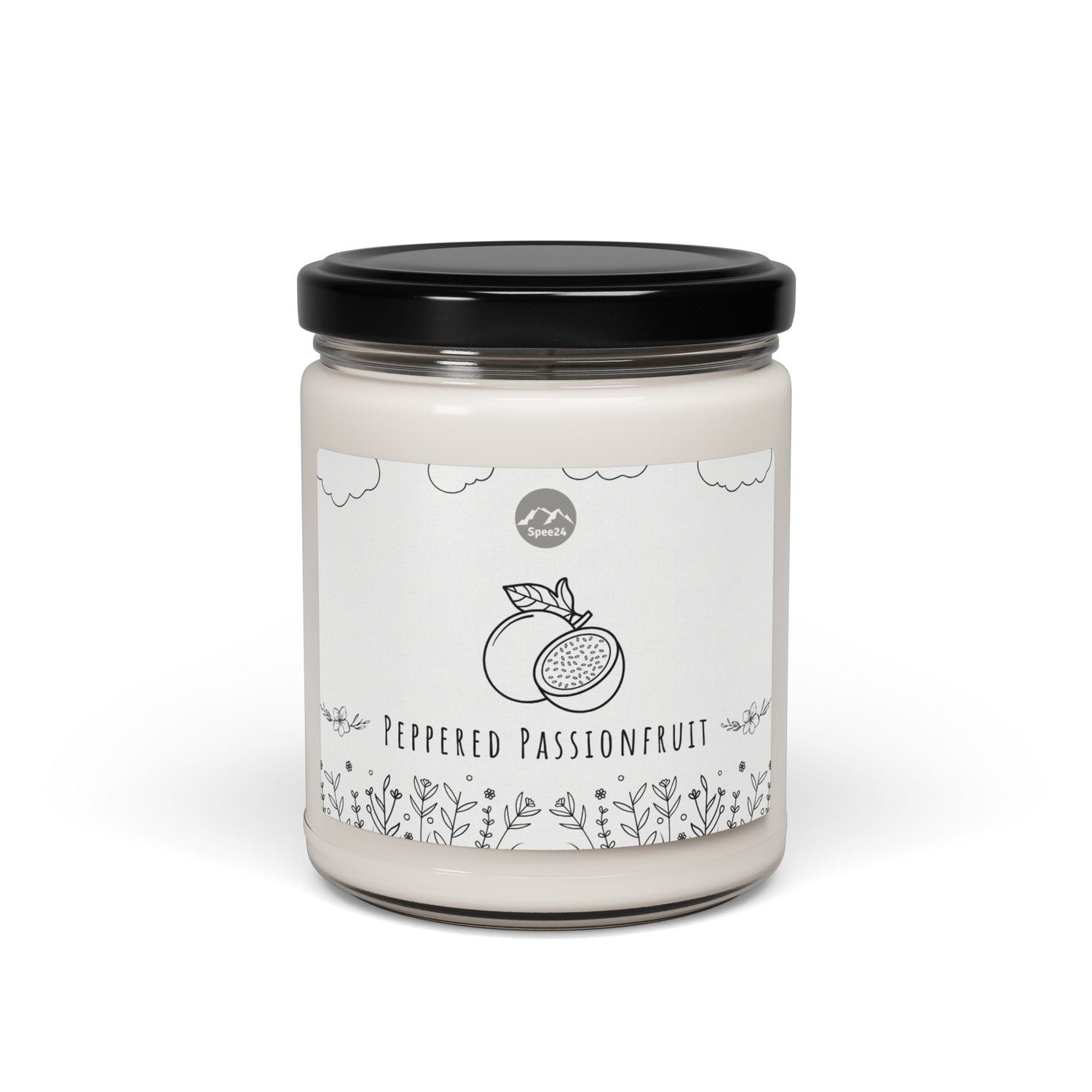 Peppered Passionfruit Scented Soy Candle, Cozy Home Décor, Gift for Birthdays, Relaxation, Aromatherapy, Hand-poured 9oz Candle by Spee24, LLC