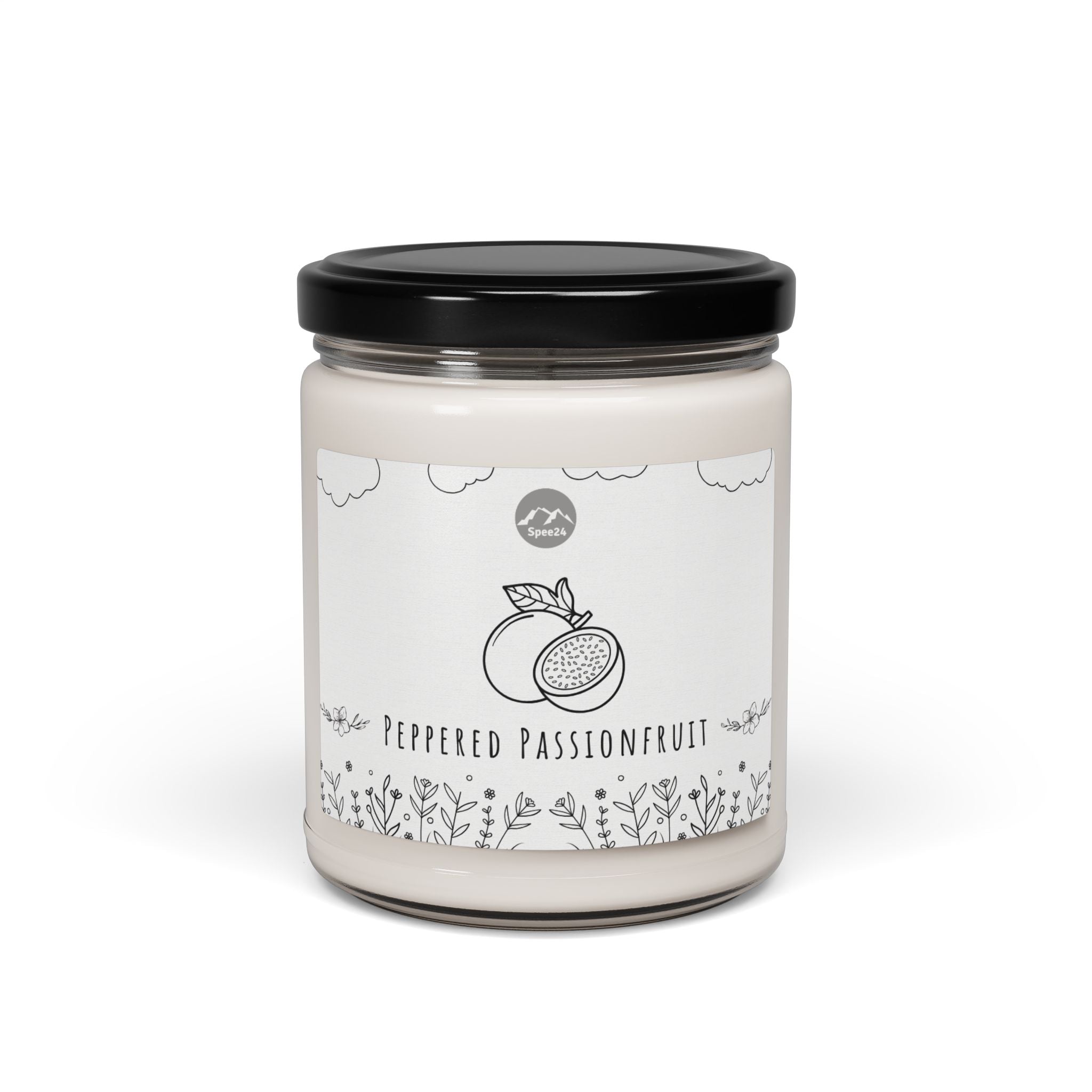 Peppered Passionfruit Scented Soy Candle, Cozy Home Décor, Gift for Birthdays, Relaxation, Aromatherapy, Hand-poured 9oz Candle by Spee24, LLC