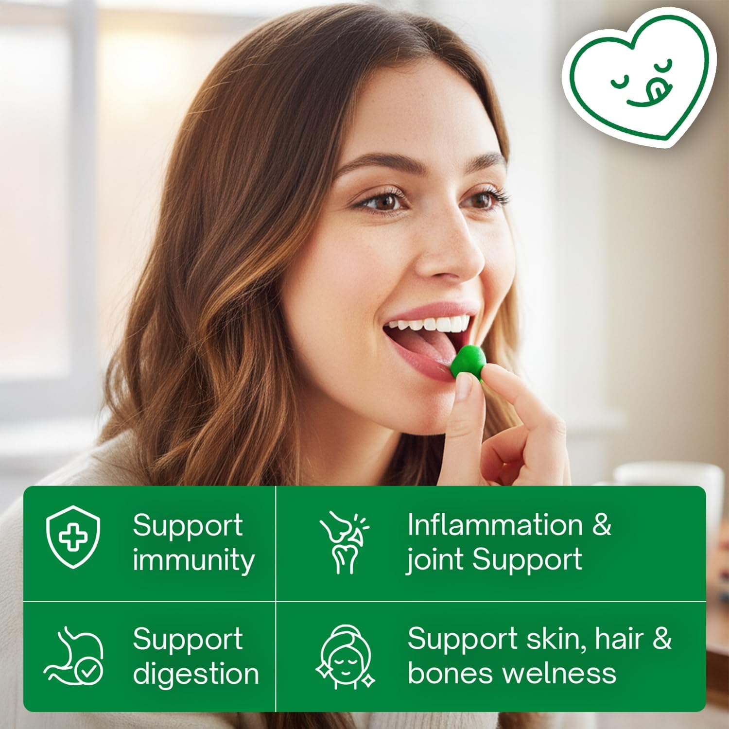 Moringa Gummies with Ginger, Turmeric &amp; Probiotics | Vegan, Sugar-Free Chewables| Plant-Based Pectin Formula with Vitamin C by FreshDrinkUS - Natural and Premium Herbal Tea