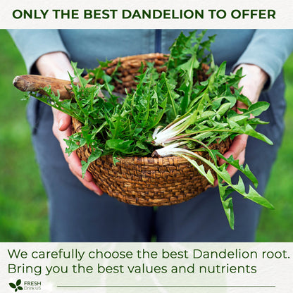 Dandelion Root Tea Bags, 100% Natural &amp; Pure from Dandelion Root, Eco-Conscious Tea Bags, Dandelion Root Herbal Tea. Dandelion Root Tea. No Sugar, No Caffeine, No Gluten, Vegan. by FreshDrinkUS - Natural and Premium Herbal Tea