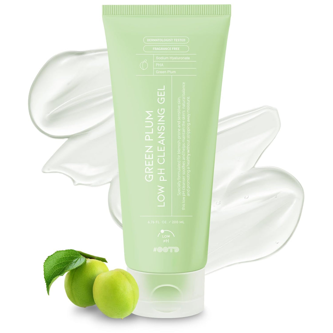 Hydrating Facial Cleanser, Gentle Soothing Korean Cleanser Face Wash for Acne-Prone Sensitive Skin. Green Plum Low Ph Cleansing Gel 200Ml 6.76 Fl. Oz. by Korean Skin Care