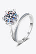3 Carat Brilliant Round Cut Sparkala™ 6-Prong Offset Ring (Platinum Over Pure Sterling Silver) by Sparkala