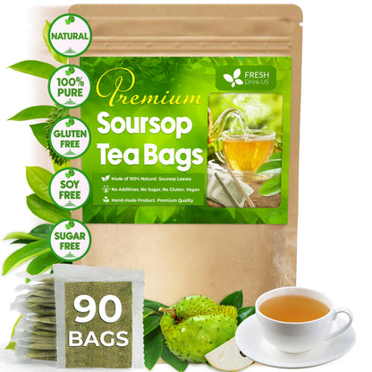 Premium Soursop Leaves Tea bags, Dried Soursop Leaves, Soursop Leaf Powder, Guanabana Leaves Tea, Hoja Guanabana Tea by FreshDrinkUS - Natural and Premium Herbal Tea