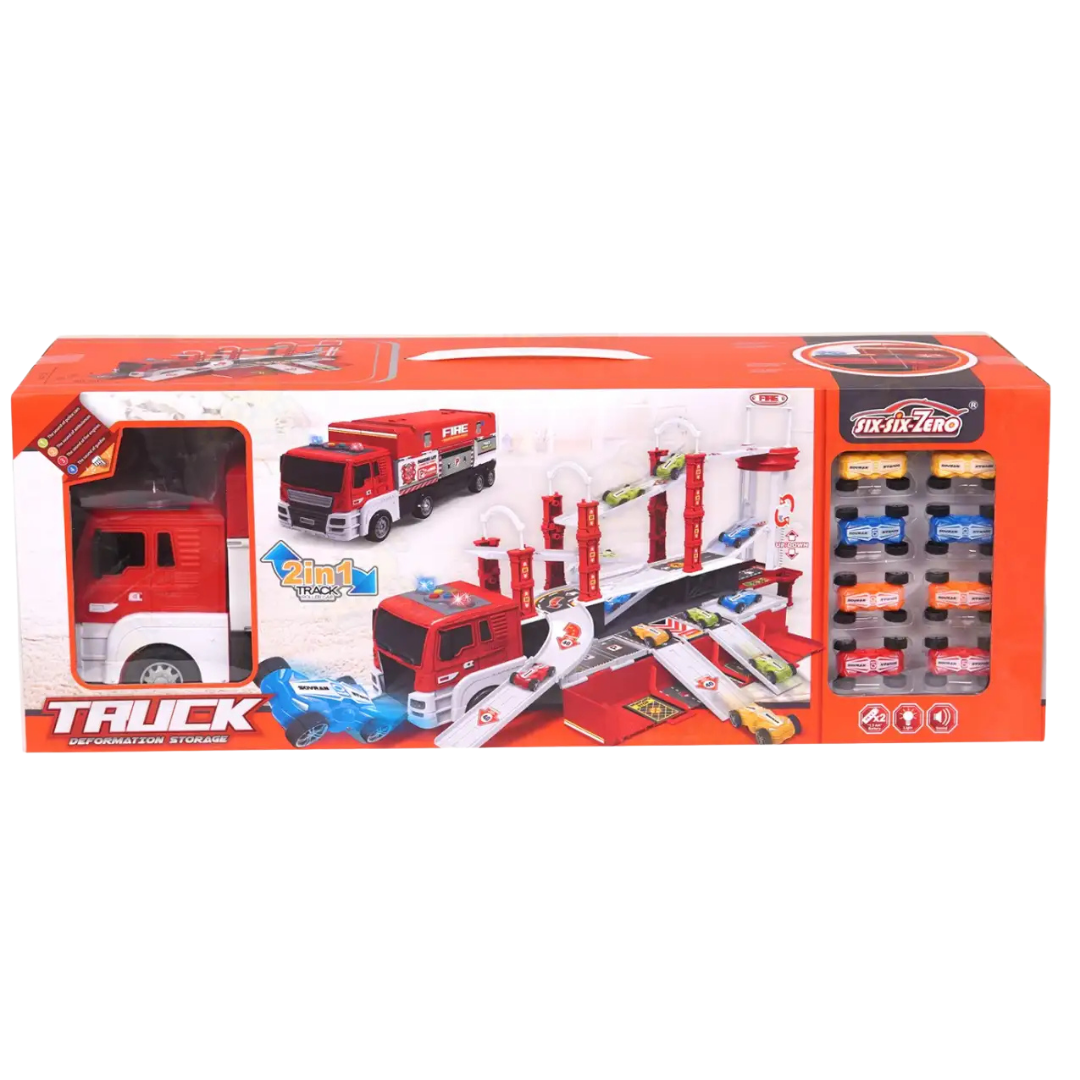 Six Six Zero 2-in-1 Police Truck Deformation Storage Playset (12 Alloy Cars) by Farmacias Savia