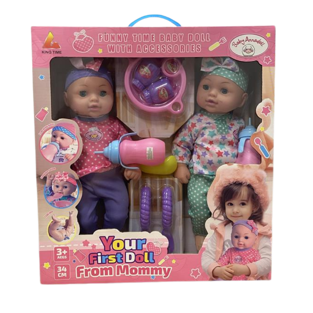 King Time Your First Doll From Mommy Twins Set (Pink &amp; Green) by Farmacias Savia