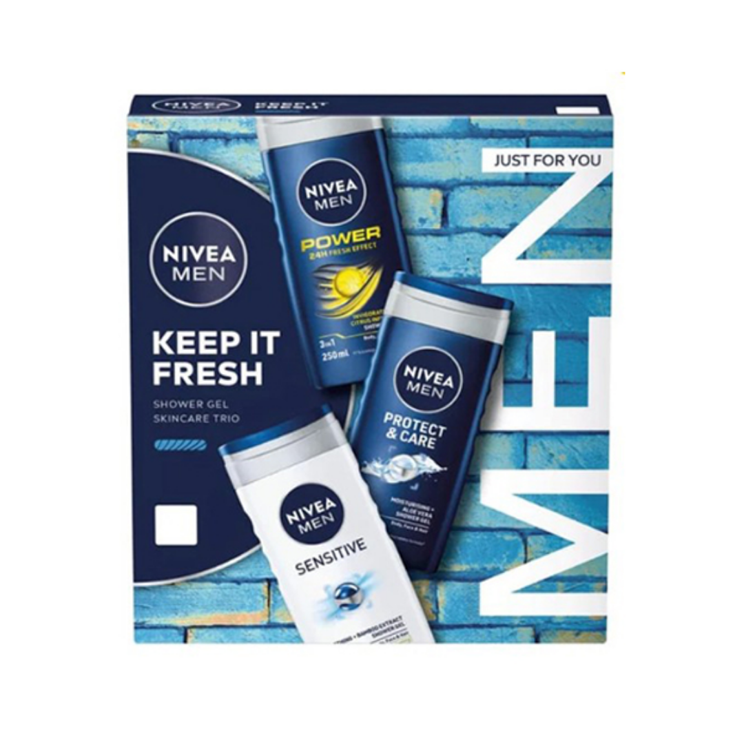 Nivea Men Keep It Fresh Shower Gel Trio Gift Set (3-Piece) by Farmacias Savia
