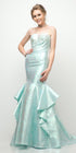 Cinderella Divine A5033 Strapless Jacquard Layered Mermaid Gown V-Neckline by DiscountDressShop