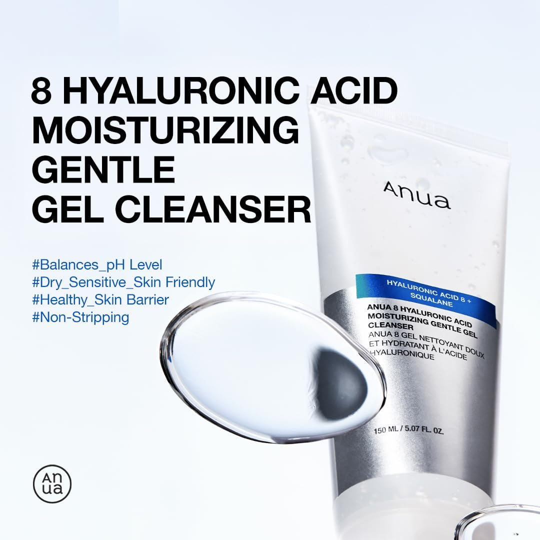 Moisturizing Gentle Gel Cleanser, Hyaluronic Acid, Squalane, Ceramide, Foaming Facial Korean Cleanser, Ph Balance, Daily Hydrating Face Wash, Korean Skincare (150Ml/5.07Fl Oz.) by Korean Skin Care