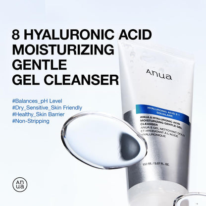 Moisturizing Gentle Gel Cleanser, Hyaluronic Acid, Squalane, Ceramide, Foaming Facial Korean Cleanser, Ph Balance, Daily Hydrating Face Wash, Korean Skincare (150Ml/5.07Fl Oz.) by Korean Skin Care