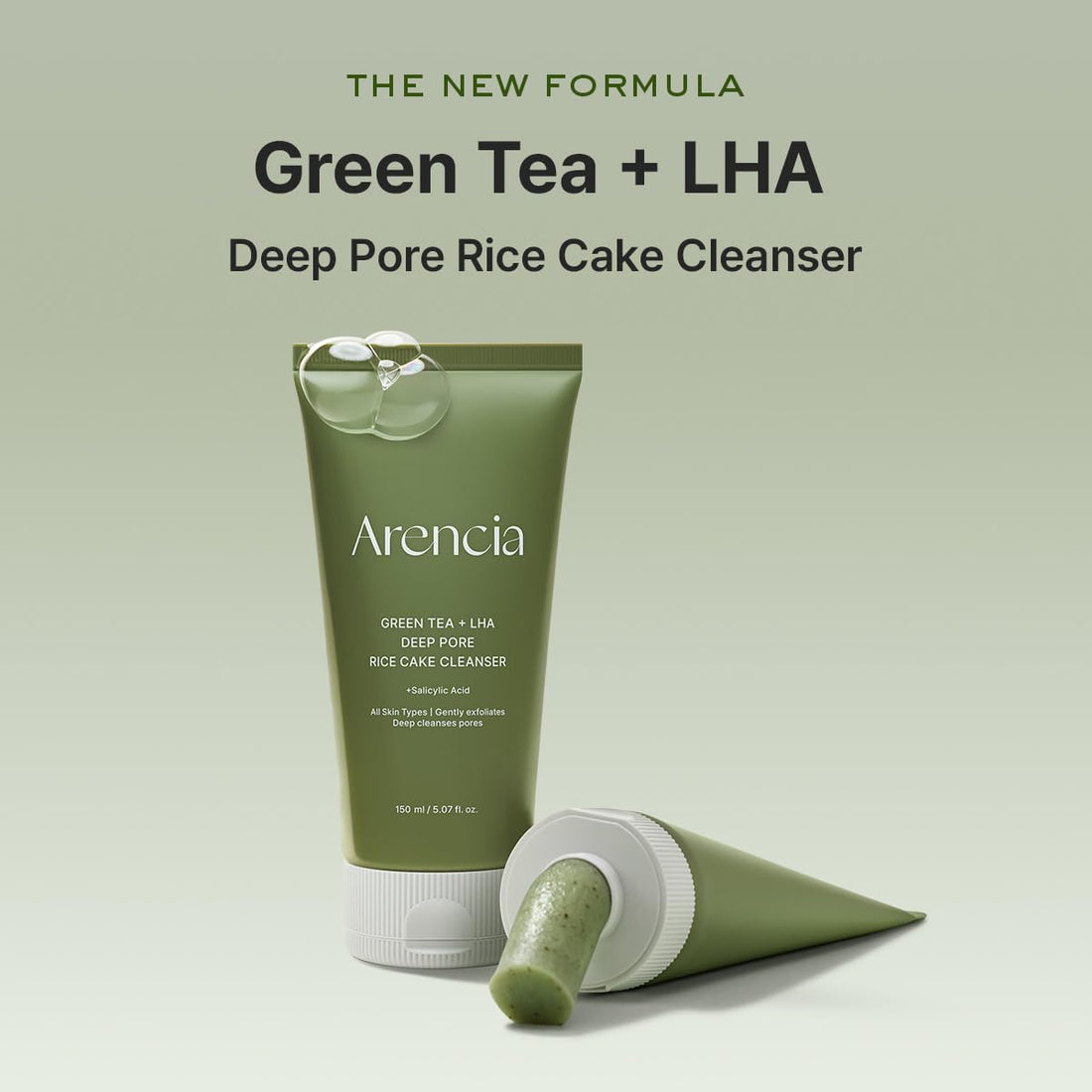 Arencia Green Tea + LHA Deep Pore Rice Cake Cleanser by AsiaBeautyMall