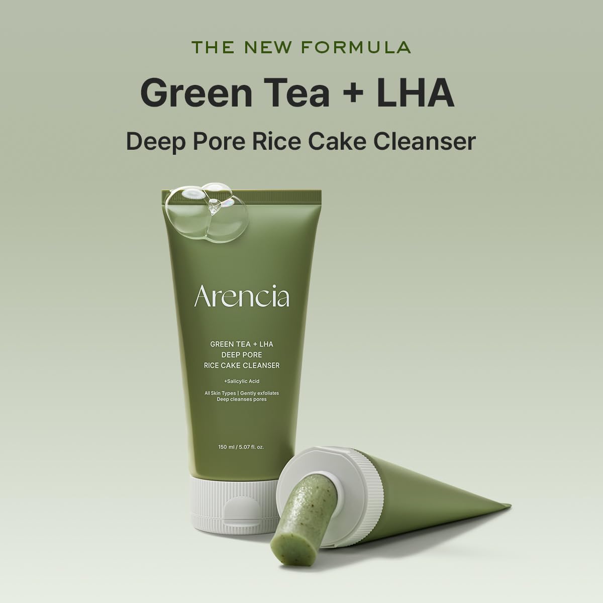 Arencia Green Tea + LHA Deep Pore Rice Cake Cleanser by AsiaBeautyMall