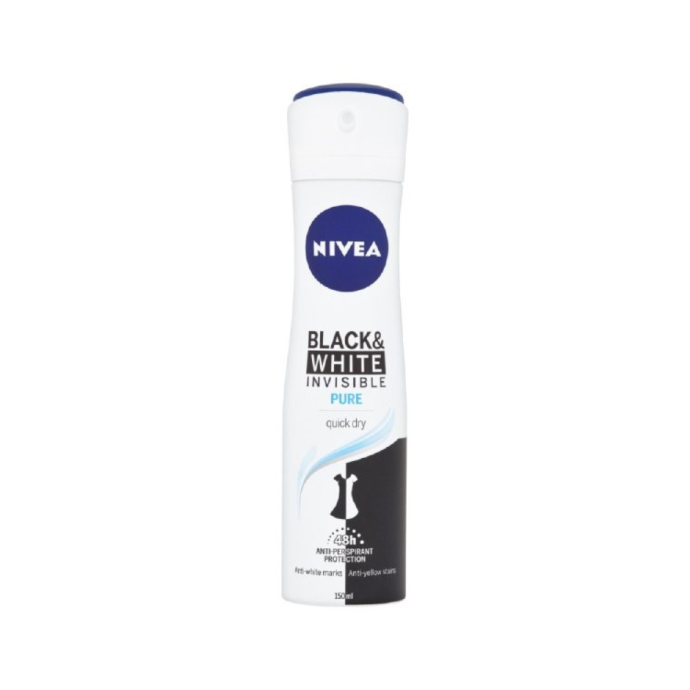 Nivea Black &amp; White Pure Invisible 72H Deodorant 150ml