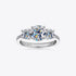 3 Carat 3-Stone Round Brilliant Round Cut Sparkala™ Platinum-Plated 925 Sterling Silver Ring by Sparkala